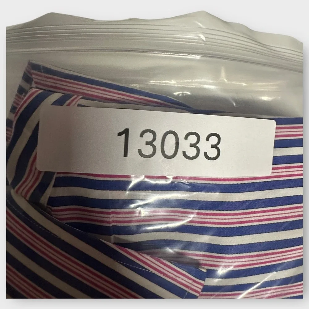 Polo Ralph Lauren Shirt Mens XL 17.5 Blue Pink White Striped Regent Classic VTG‎